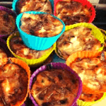 Pile of rosemary and caramelised onion mini quiches