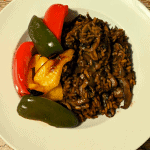 mixed mushroom risotto with roasted peppers