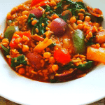 vegetable and chickpea paella