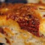 slice of homemade pizza close up