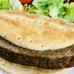 doner kebab in bread with salad