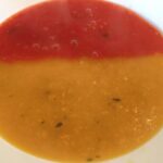 Double soup half red and half yellow`