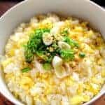 Egg fried rice in a white bowl, one of the worlds most popular rice dishes.