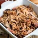 Slimming World pulled pork in a white bowl.