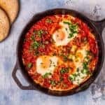 skillet of shakshuka.