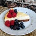 Vanilla cheesecake with fresh berries.