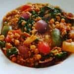 vegetable and chickpea paella