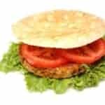 butter bean veggie burgers in a white roll.