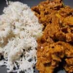 chicken tikka served with rice