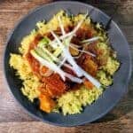 Malaysian curry with chicken and pilau rice suitable for Slimming World