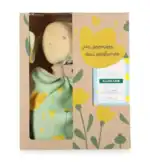 Doudou Klorane parfum doux et peluche pour bébé, idéal pour le sommeil et le réconfort.