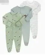 Lot 3 grenouillères bébé coton bio, ensemble pyjama fille/garçon, body manches longues doux, tenue naissance confortable