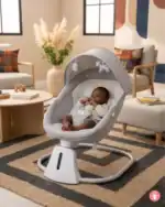 Balancelle Mastela 3 en 1 blanche, transat bébé multifonction, berceau doux et confortable
