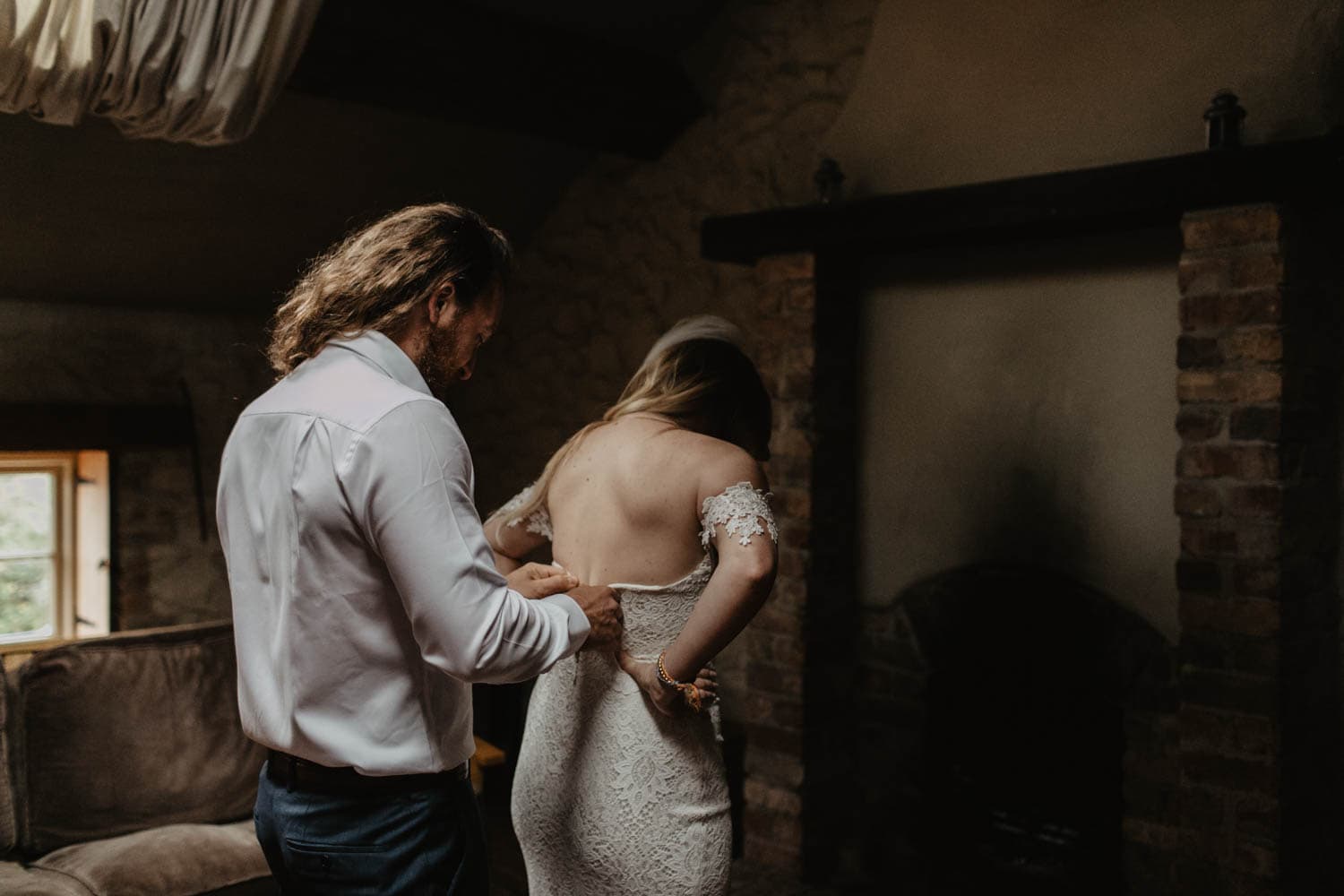 Bride and Groom Bride With Dog Colorado AirBnb Elopement Guide