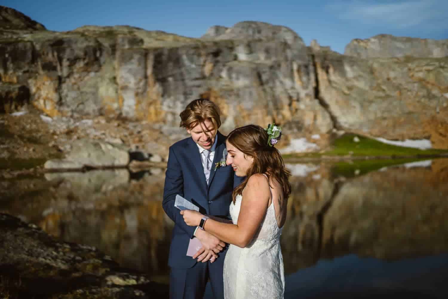 Couple Vow Exchange Ouray Colorado Elopement