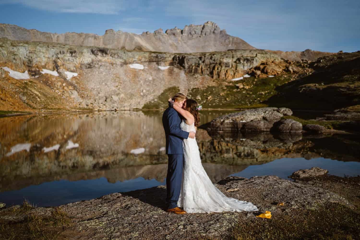 Couple Vow Exchange Ouray Colorado Elopement