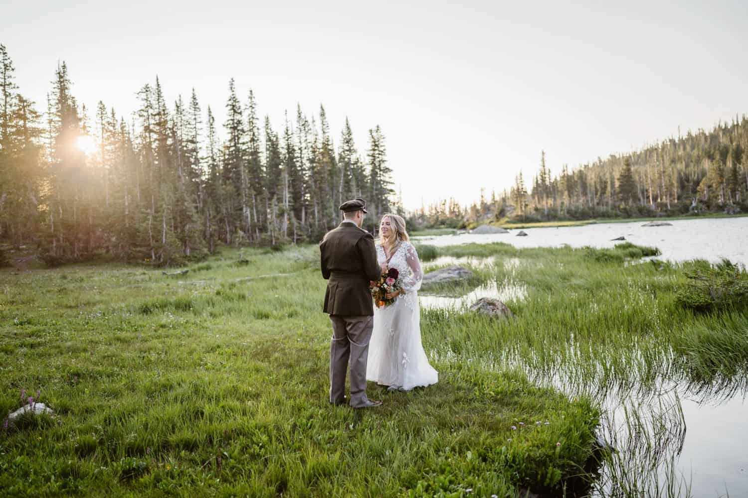 Vow Ceremony Sunrise Hiking Elopement Boulder Colorado