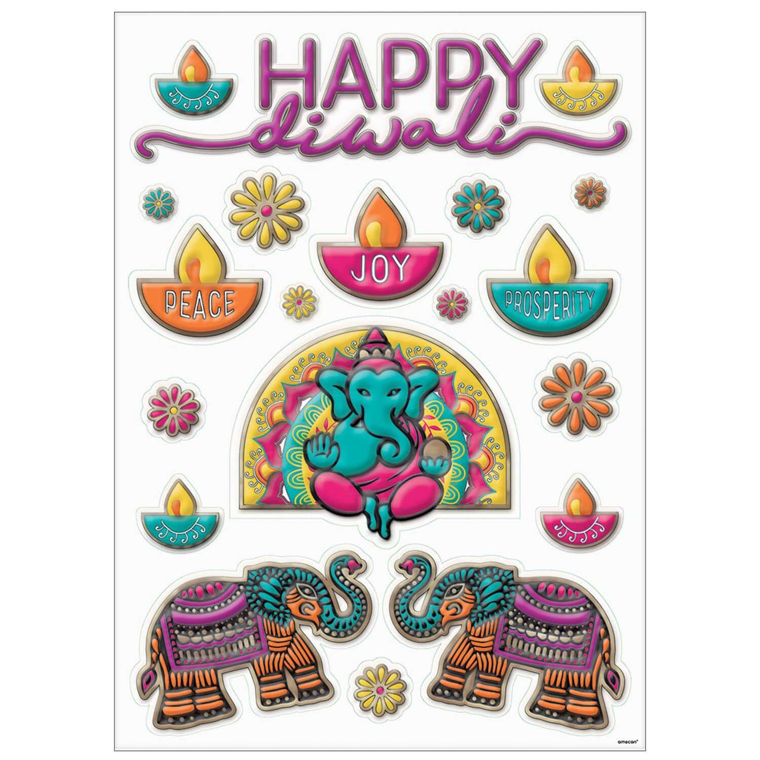 Window Decorations For Diwali - 20 Pcs, Happy Diwali Decorations
