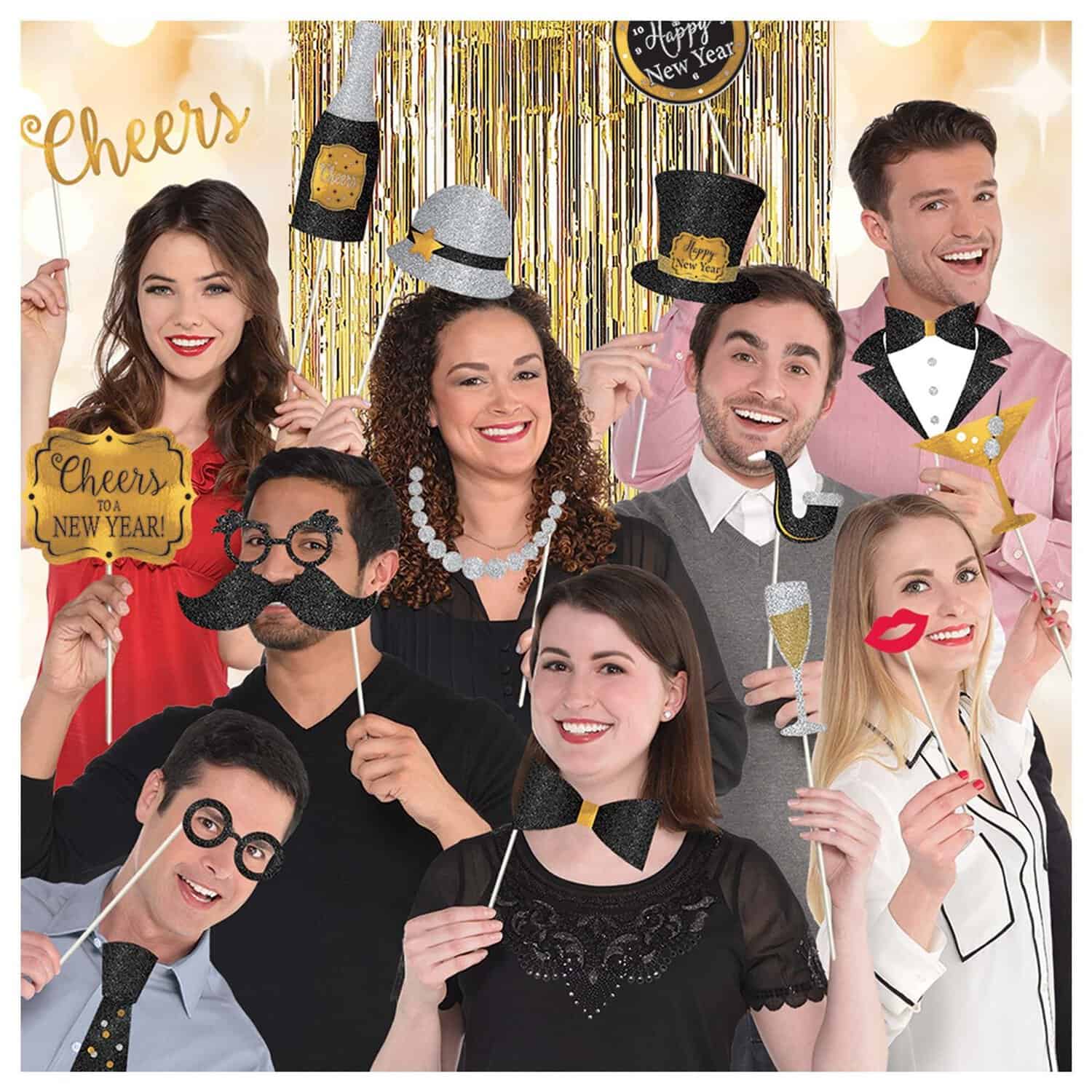 zNew Year's Deluxe Photo Props With Glitter & Foil