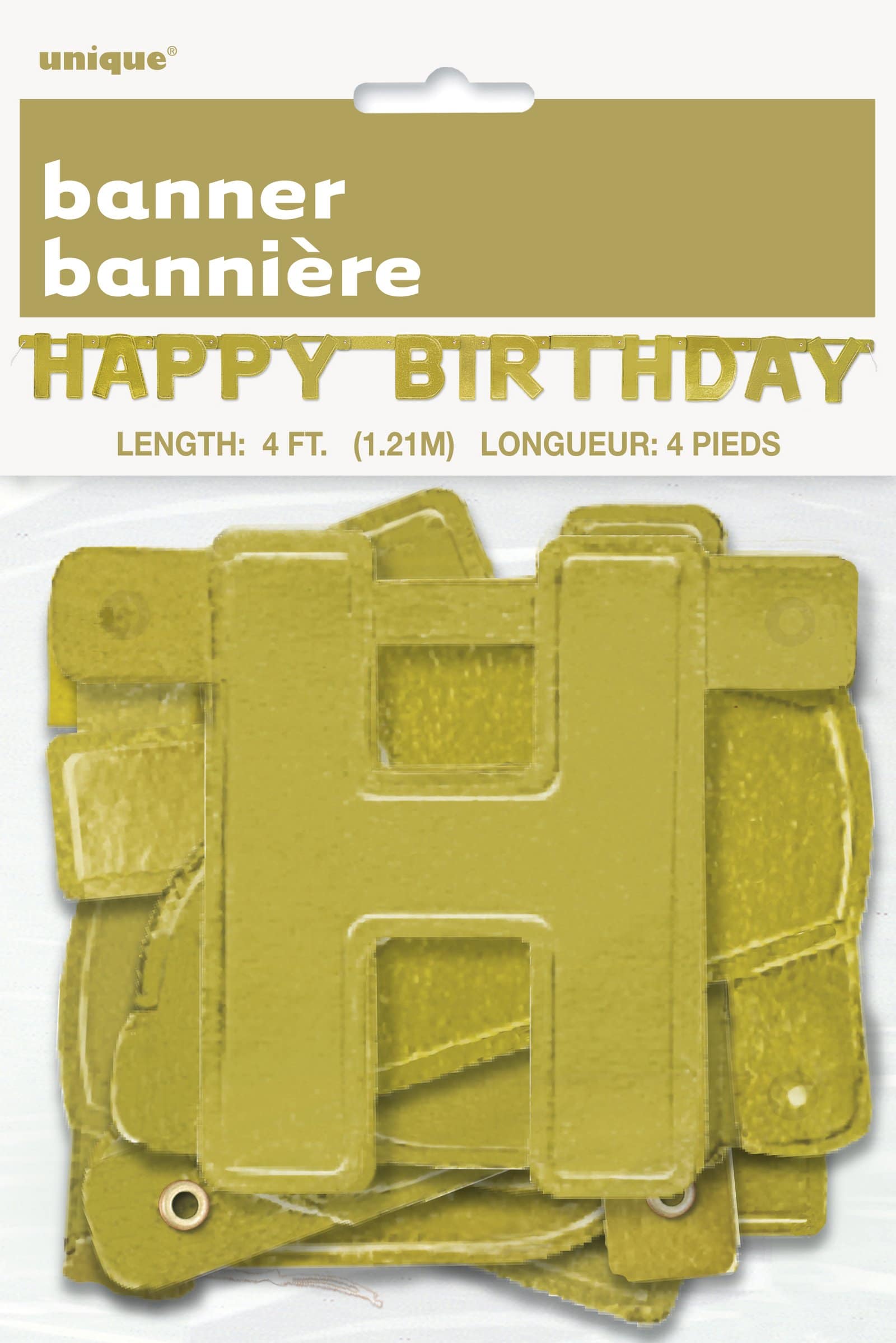 Gold Happy Birthday Banner For Birthday Decorations.