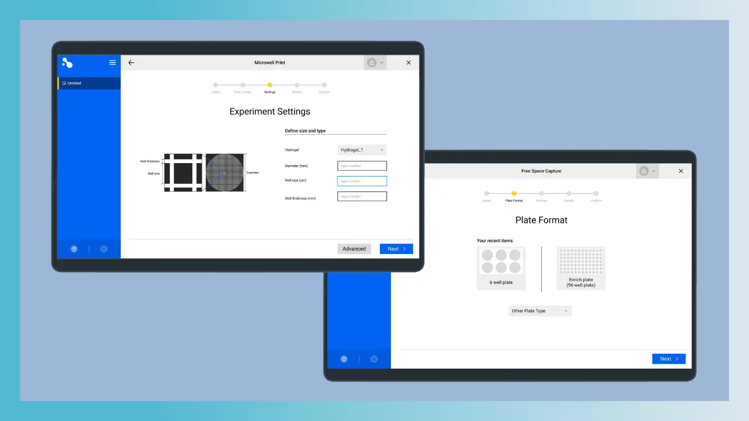 Screenshots of the Trovo interface for Enrich Biosystems designed by StudioRed.
