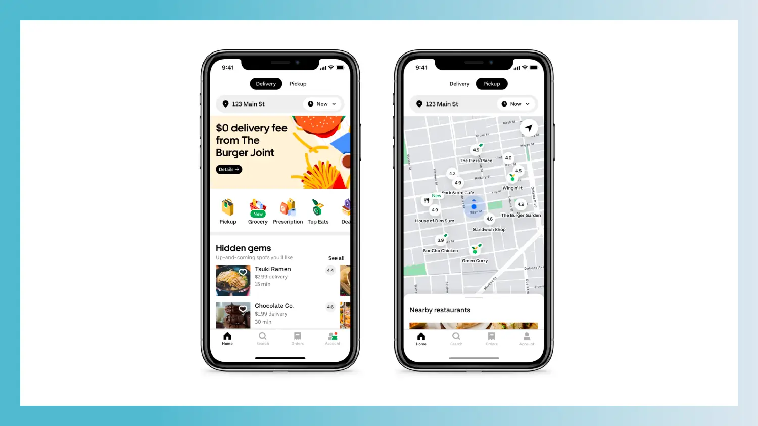 Image of the Uber Eats driver app on a smartphone.