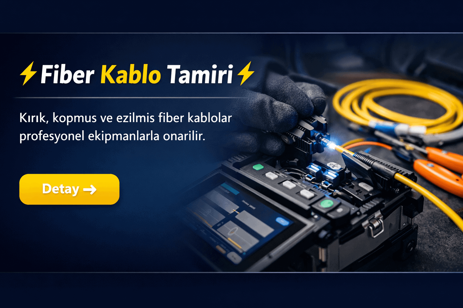 Fiber optik kablo arızası tespiti ve fiber kablo tamiri yapan teknik servis