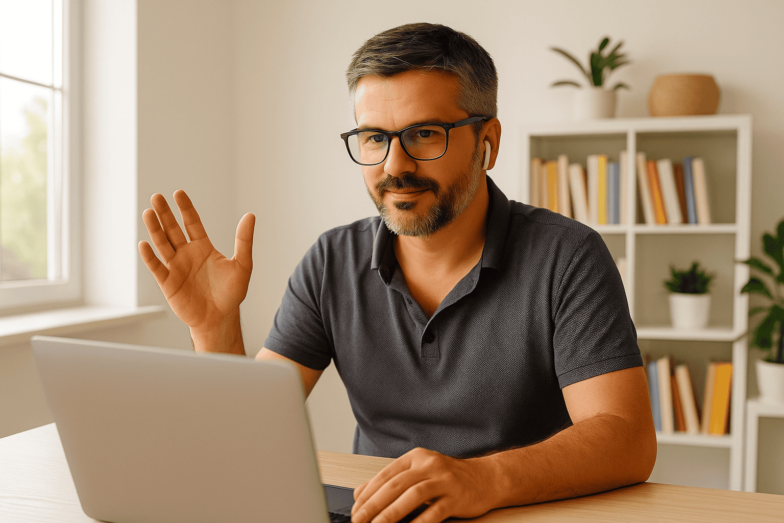 David Díaz en una sesión de terapia online desde su consulta en Tenerife Sur.