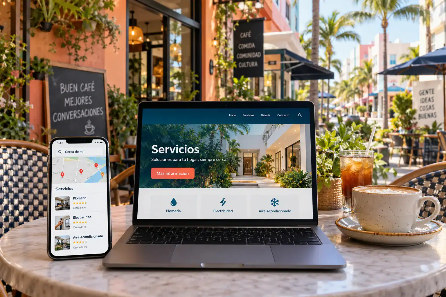 Spanish-language website content and local search on modern devices