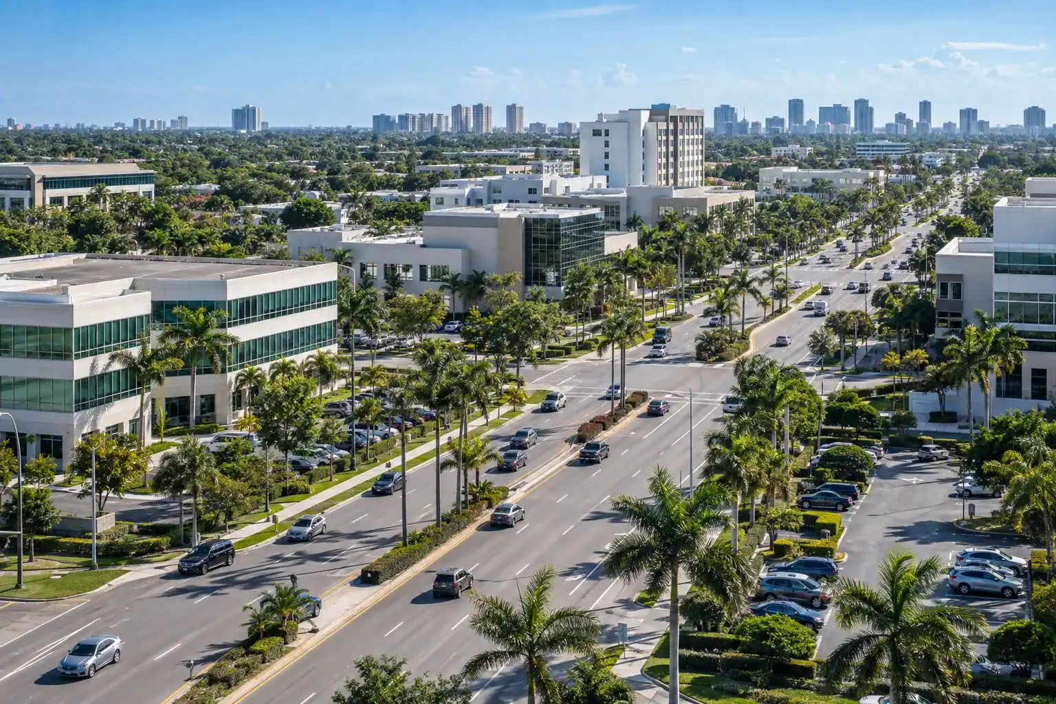West Palm Beach commercial and medical business corridor