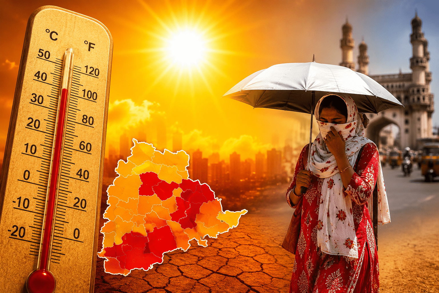Telangana Heat Wave Red Alert: రేపటి నుంచి తెలంగాణలో ఏకంగా 45 డిగ్రీలు దాటనున్న ఎండలు.. ఏడు జిల్లాలకు ‘రెడ్ అలర్ట్’ జారీ!