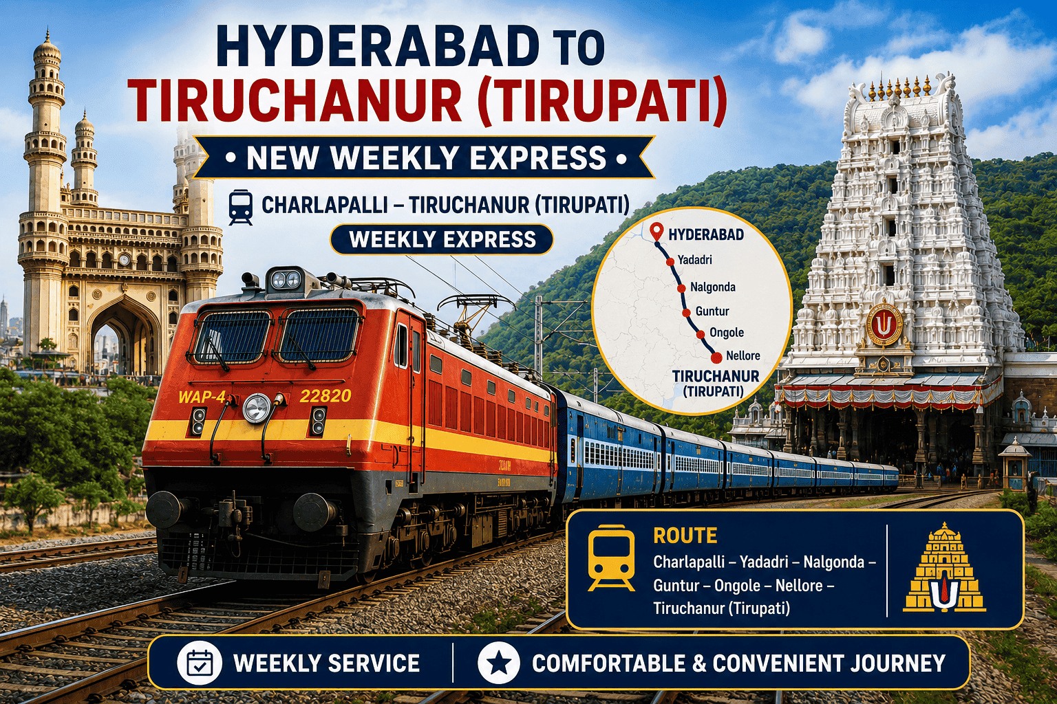 Charlapalli to Tirupati Train: తిరుమల శ్రీవారి భక్తులకు అదిరిపోయే గుడ్ న్యూస్..