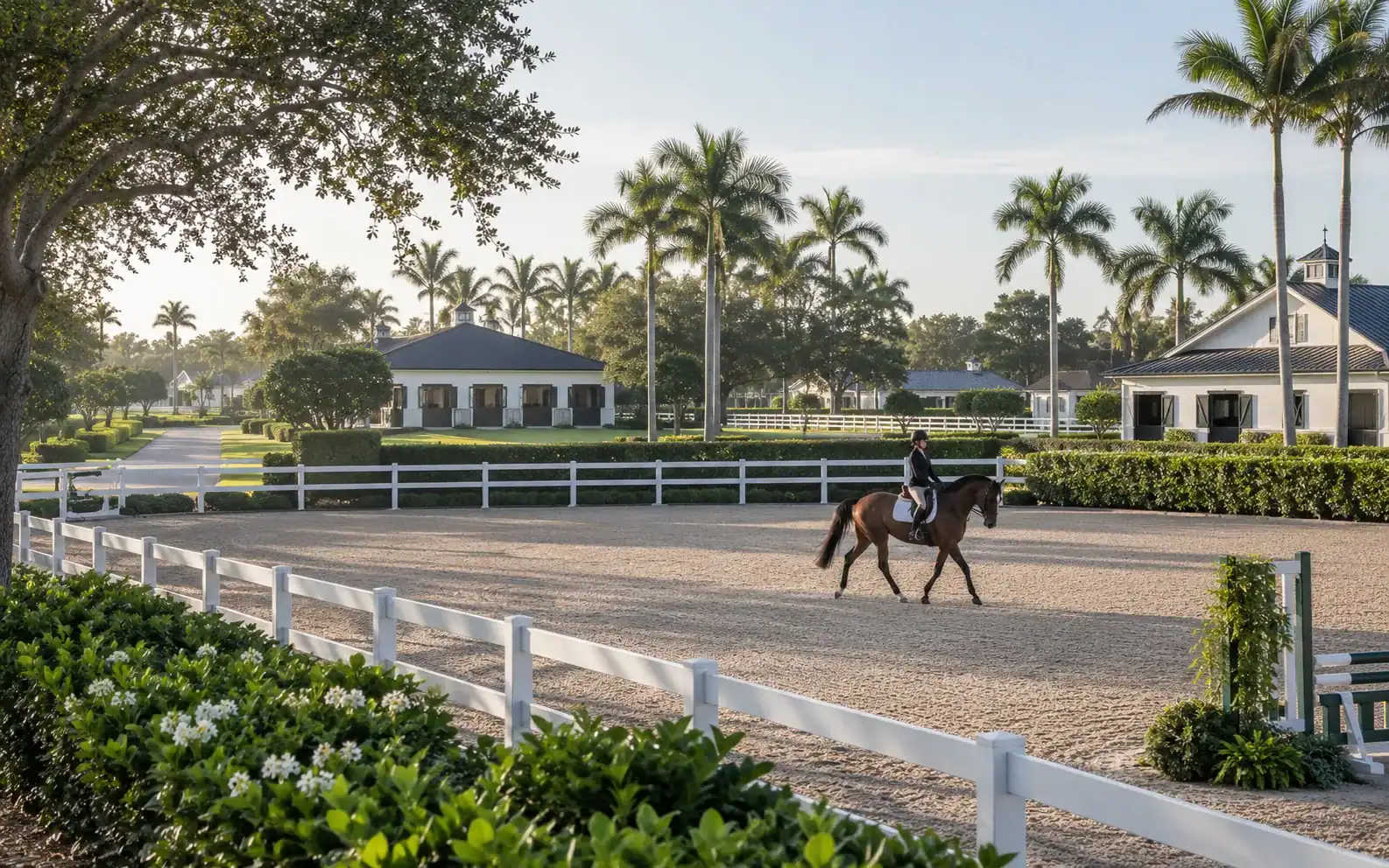 Wellington equestrian property and rider representing western Palm Beach County businesses