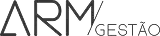 Logotipo em tons de cinza escuro sobre fundo preto, exibindo as letras maiúsculas ARM em destaque e a palavra GESTÃO abaixo e à direita.