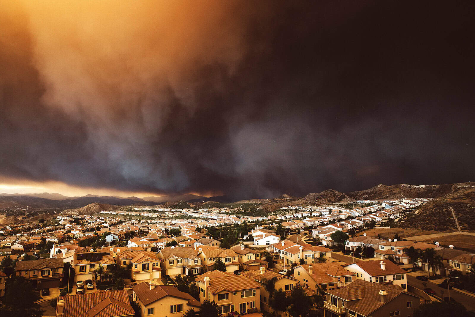Smoke Cloud Looming Over California City