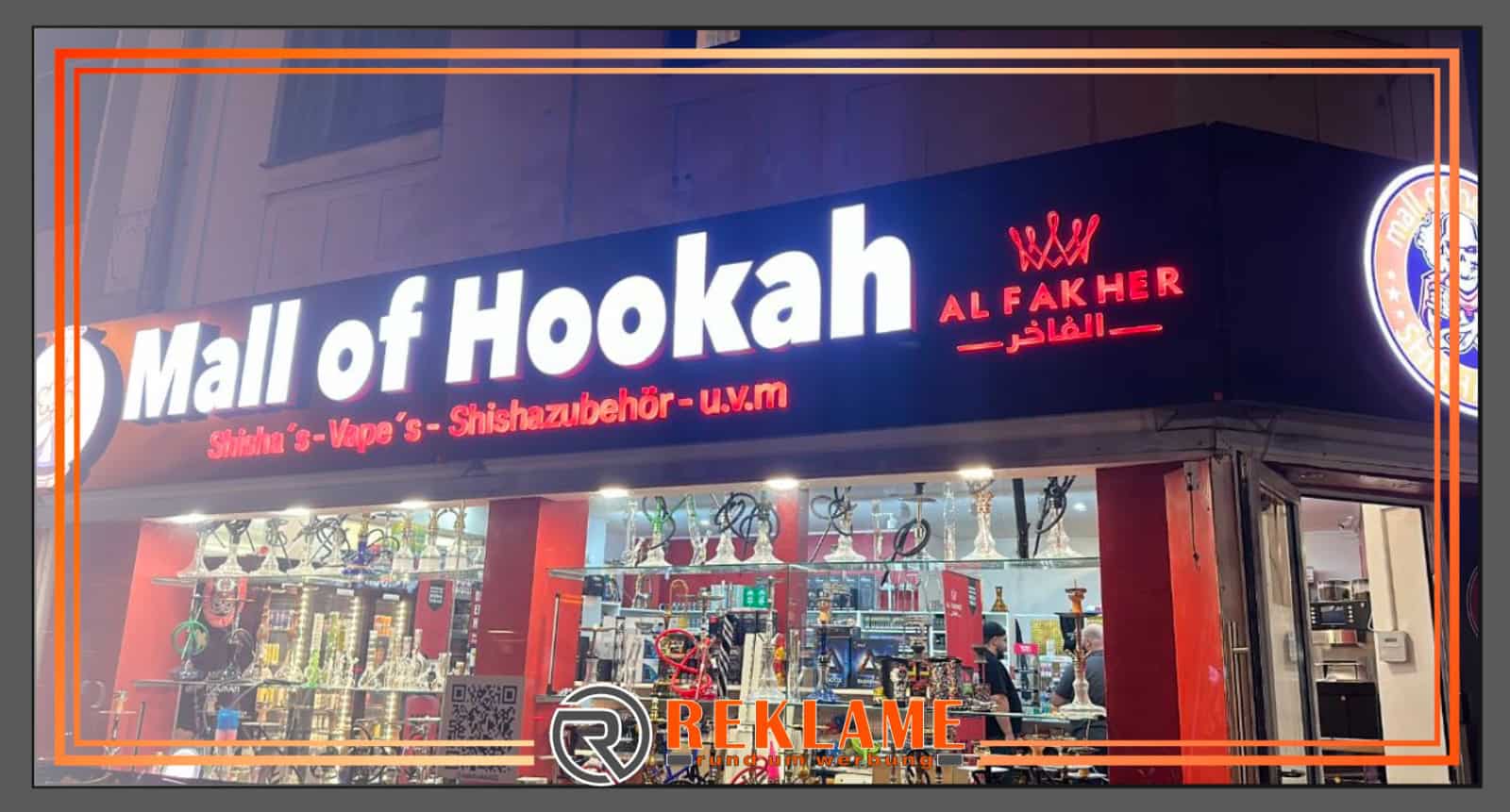 Lebendige Werbekunst Unsere größte 3DWerbeanlage für den Shisha Shop