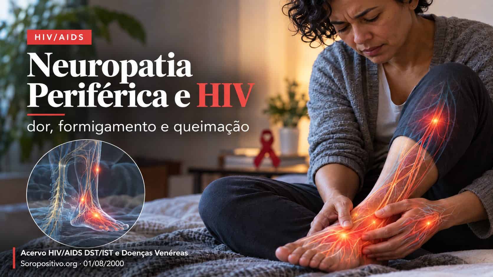 Neuropatia periférica ou polineuropatia é uma manifestação inerente a cerca de 40% das pessoas com HIV 40% é um número defensável, mas eu escreveria com cuidado: não como uma incidência fixa universal, e sim como uma ordem de grandeza de prevalência. Uma meta-análise ampla encontrou 38% de prevalência de neuropatia periférica relacionada ao HIV quando avaliou pessoas em diferentes estágios da infecção; outra revisão mais recente, focada em neuropatia sensorial periférica em pessoas vivendo com HIV na África, encontrou 36,46%. Há também revisões clínicas que situam a polineuropatia distal simétrica em algo como 30% a 50% das pessoas com HIV, dependendo da população estudada, do estágio da doença, do método diagnóstico e da exposição a antirretrovirais nefrotóxicos mais antigos.