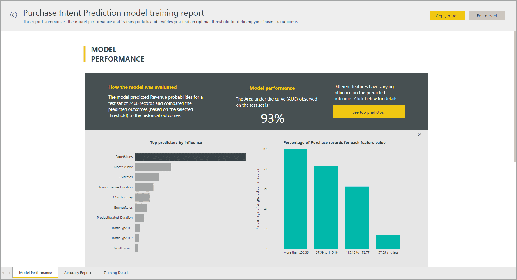 automated machine learning power bi