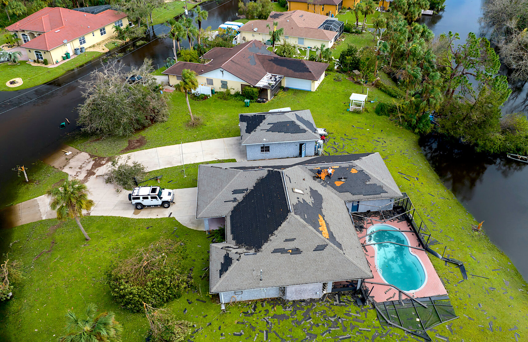 Houses Damaged by Hurricane