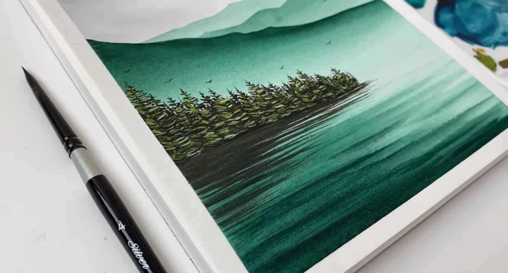 Рисуем природу: лес, вода, небо