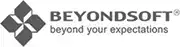 Logotipo da Beyondsoft, apresentando um símbolo geométrico tridimensional em tons de cinza e branco, com o texto BEYONDSOFT beyond your expectations.
