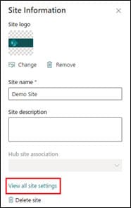 SharePoint Site settings