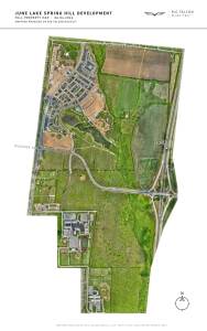 Orthomosaic map of the June Lake Development in Spring Hill, TN. Taken using drones as one of our drone services.