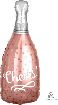 Cheers Rose, Champagne Bottle Mylar/Foil Balloon, An4048401