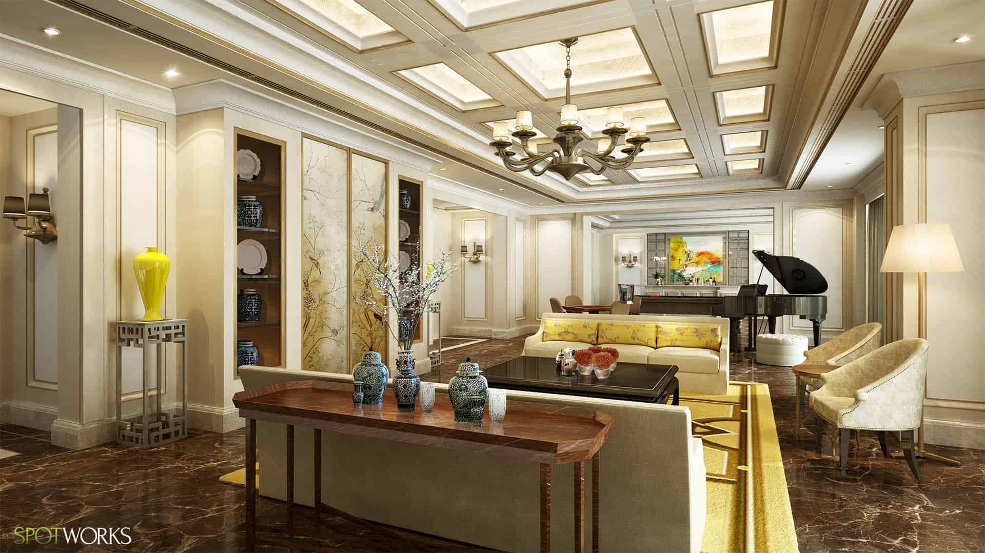 Living Room Design Render