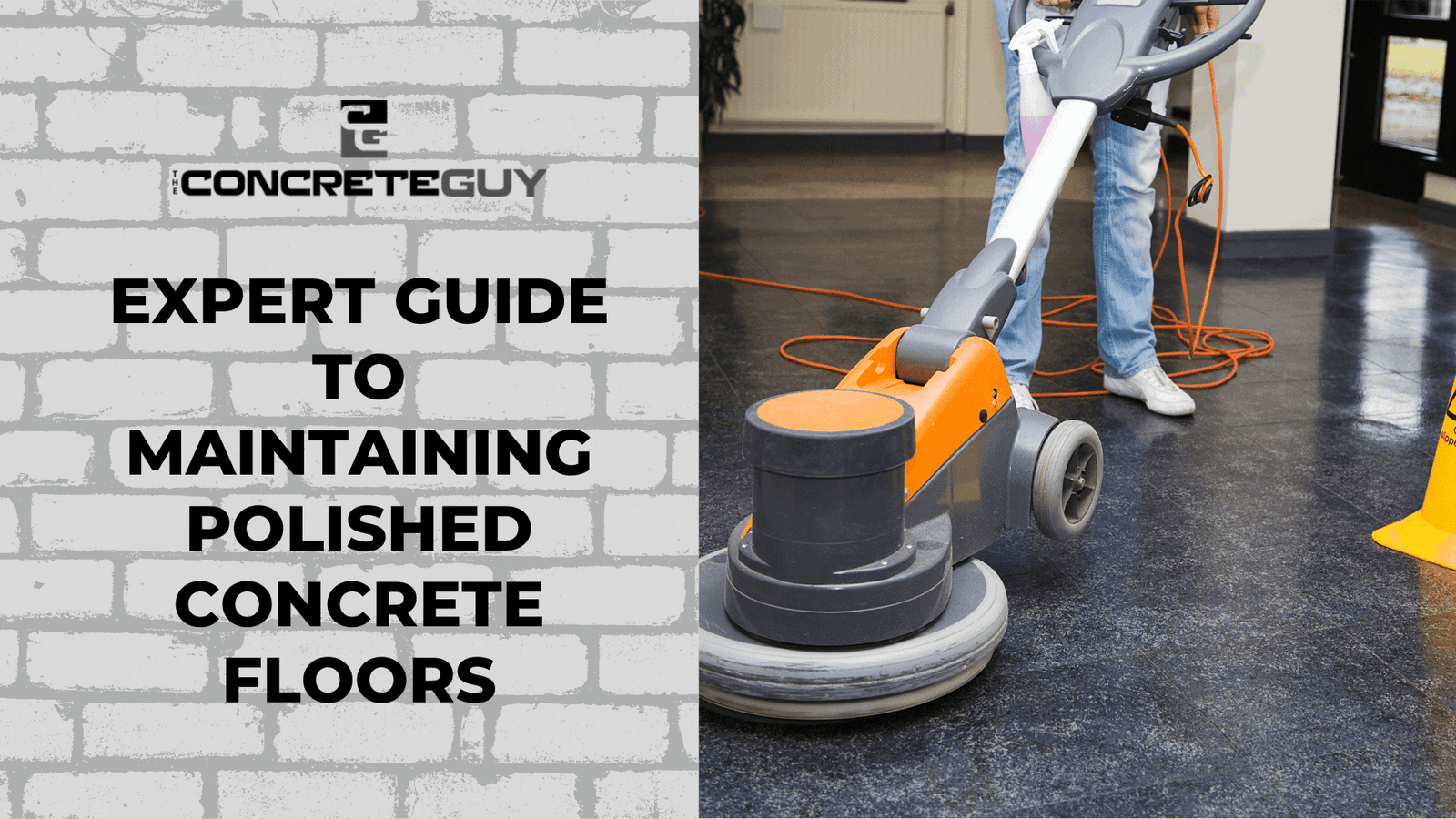 ALT tag: "Professional maintenance of polished concrete floors using advanced equipment by expert concrete contractors in Minnesota."