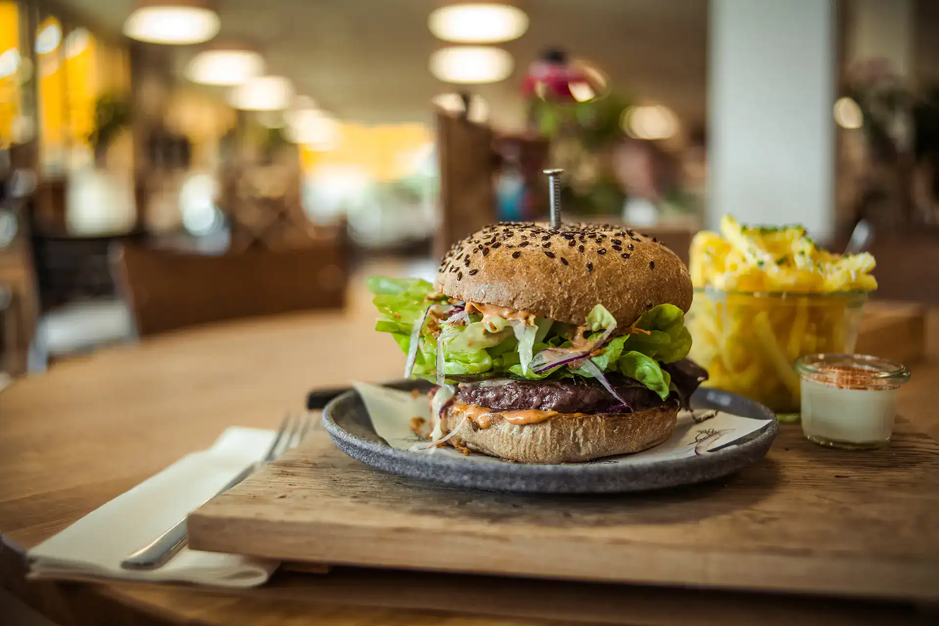 Der Original Hornochs Burger vom GnussBistro Münsingen
