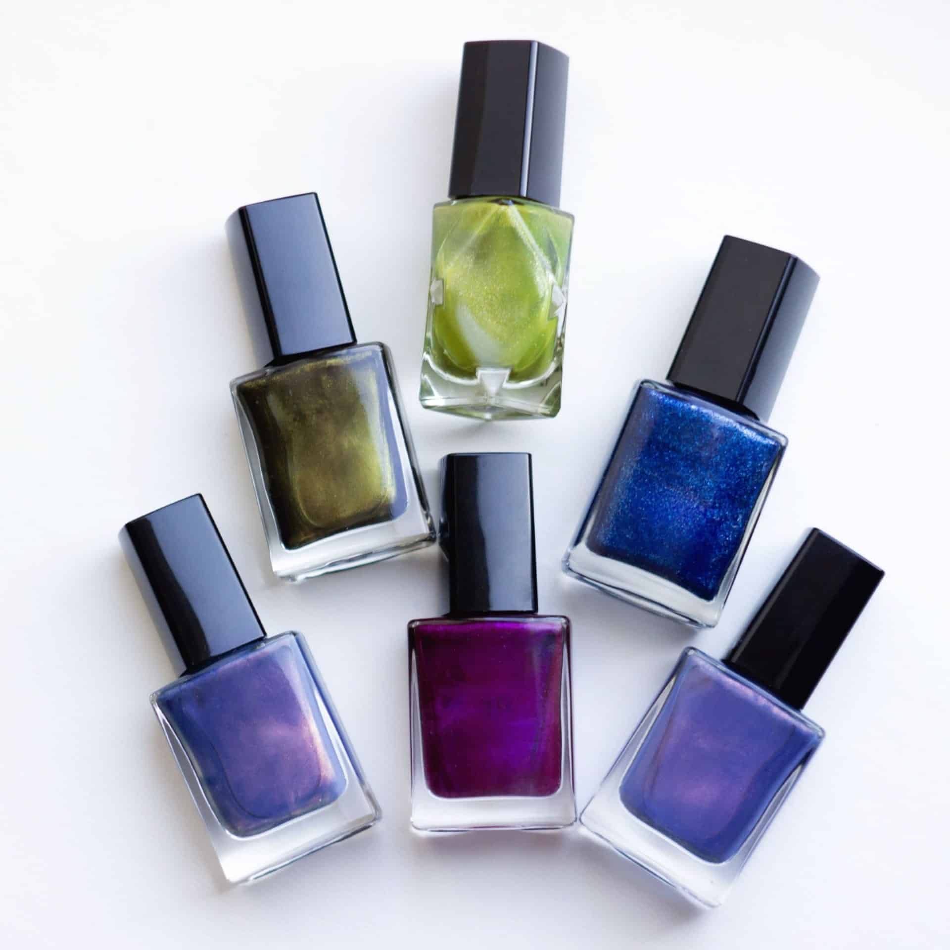 colorful arrangement of nail polish