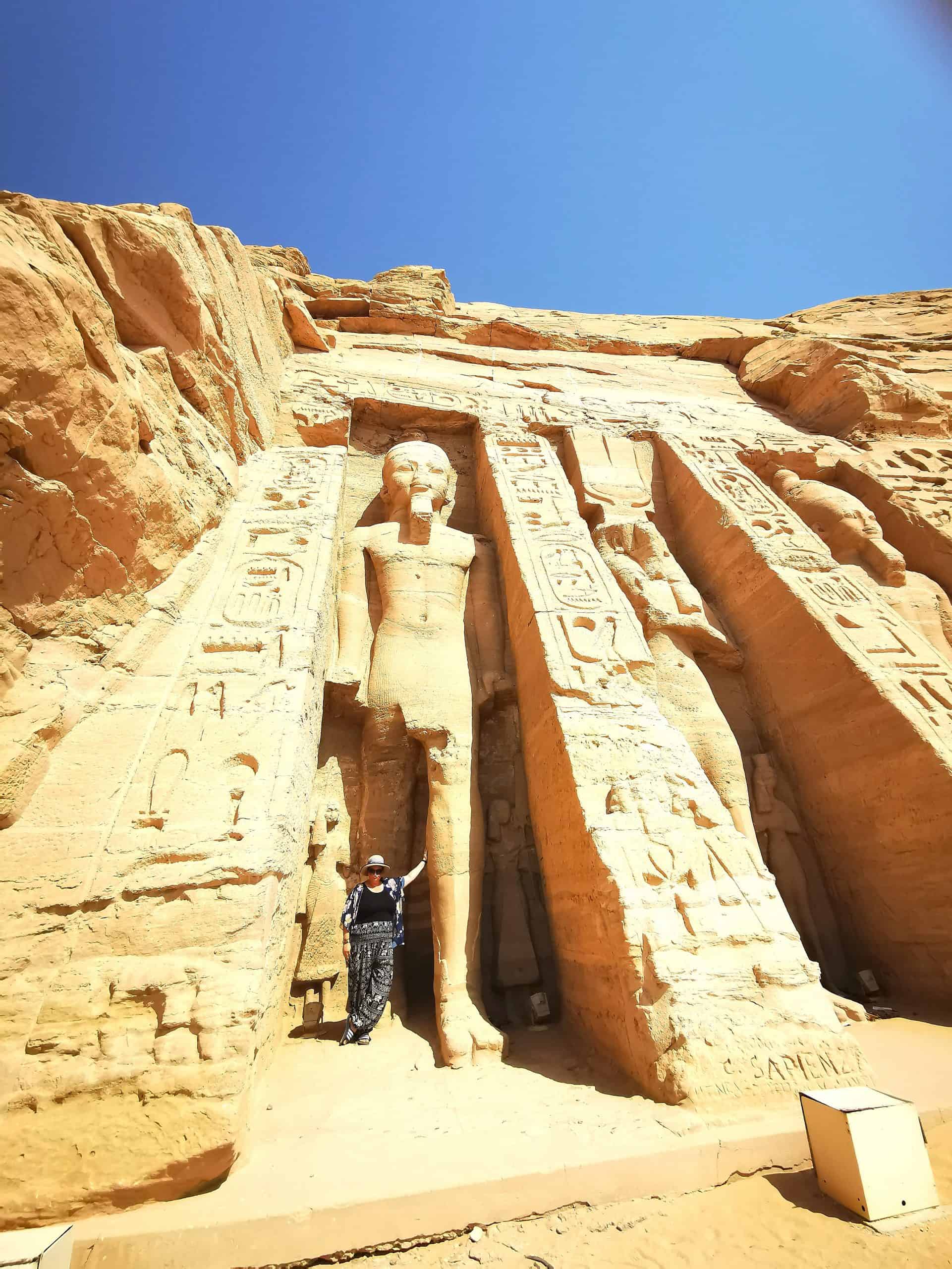 Me at Abu Simbel, beside a carving