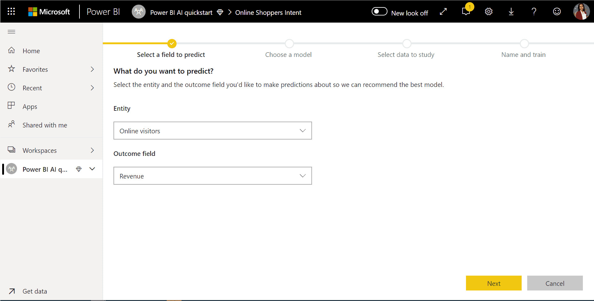 automated machine learning power bi